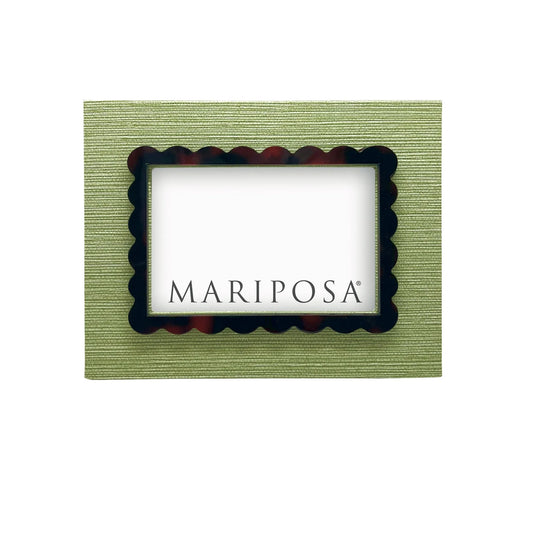 Palma Faux Grasscloth and Tortoise Frame 4x6