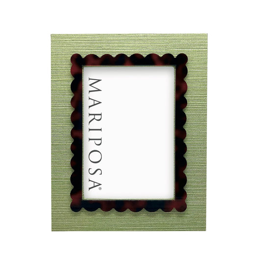 Palma Faux Grasscloth and Tortoise Frame 5x7