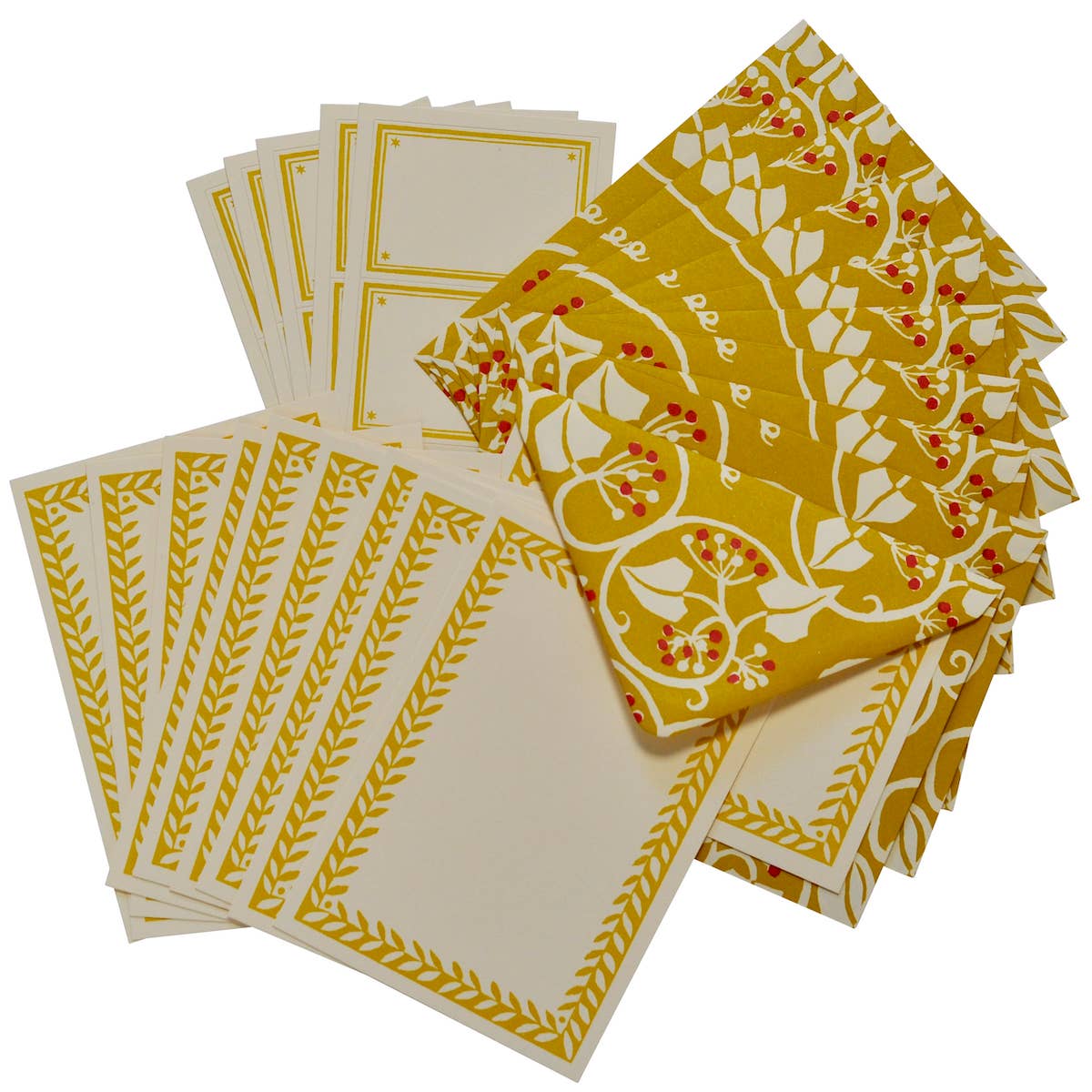 Ivy Piccalilli and Cranberry Set of Notecards and Envelopes