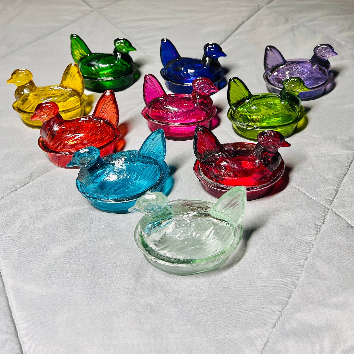 Nesting Hen Bowl - CLEAR DIAMOND | Hand Blown Glass
