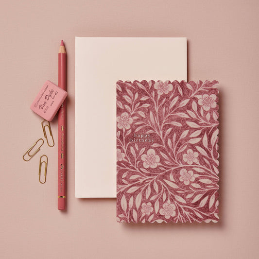 Wanderlust Paper Co - Pink Flora 'Happy Birthday' Card