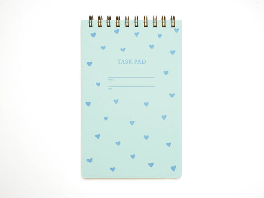 Task Pad Blue Hearts