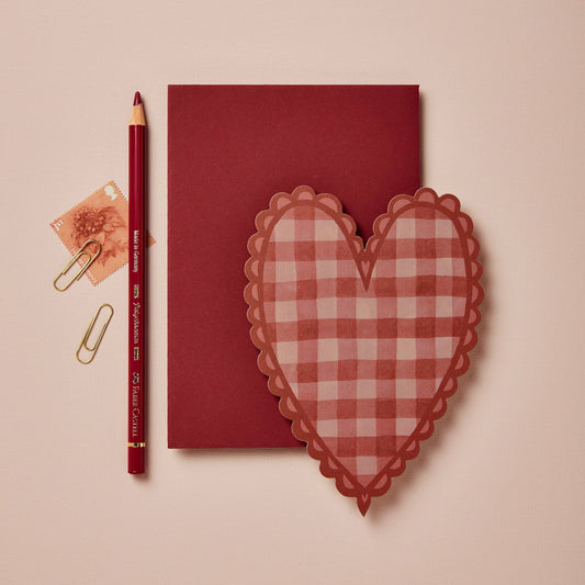 Wanderlust Paper Co - Red Gingham Heart Card