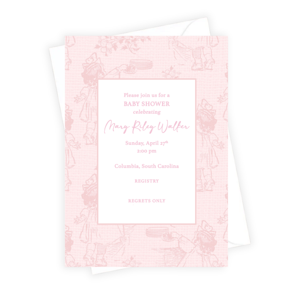 Think Pink Baby Shower Invitation