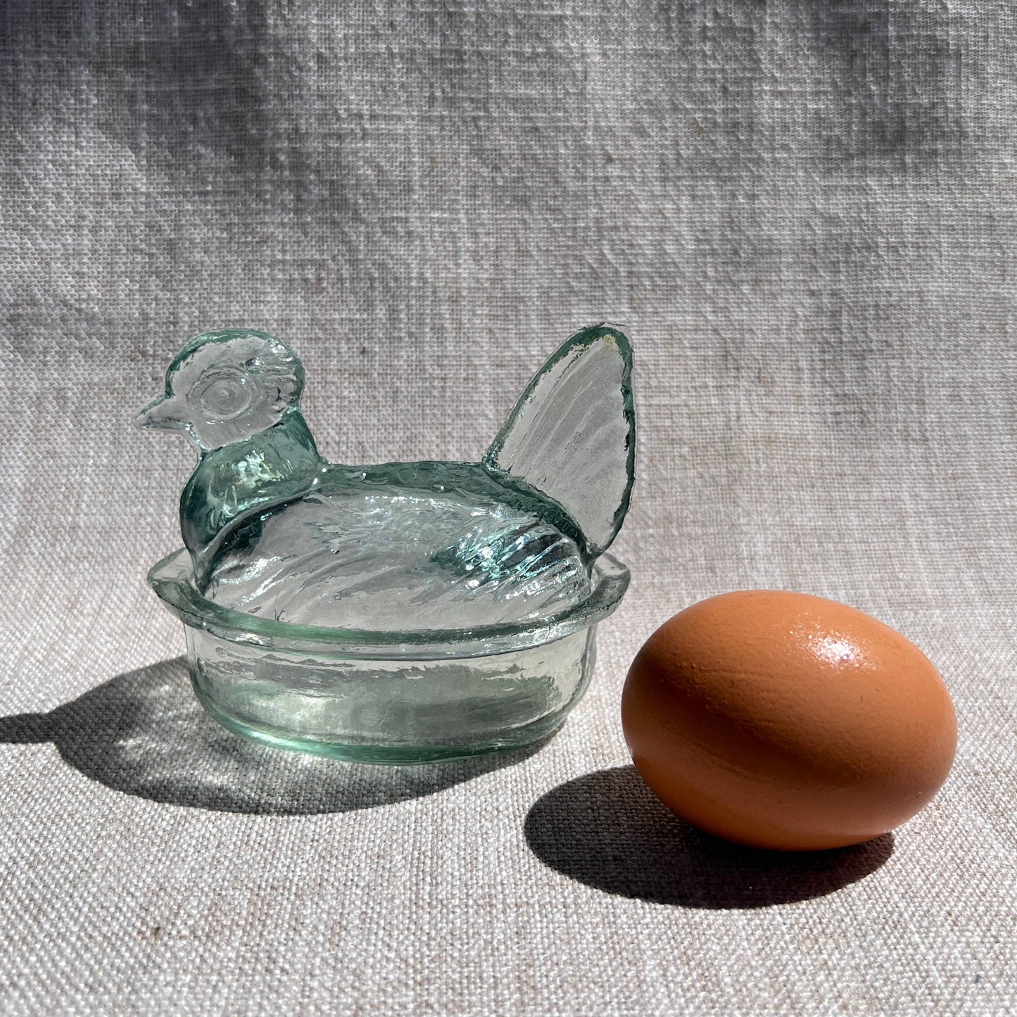 Nesting Hen Bowl - CLEAR DIAMOND | Hand Blown Glass