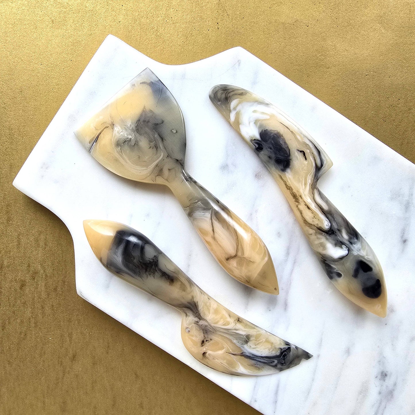3-Piece Cheese Knives Set - Resin Charcuterie Tools