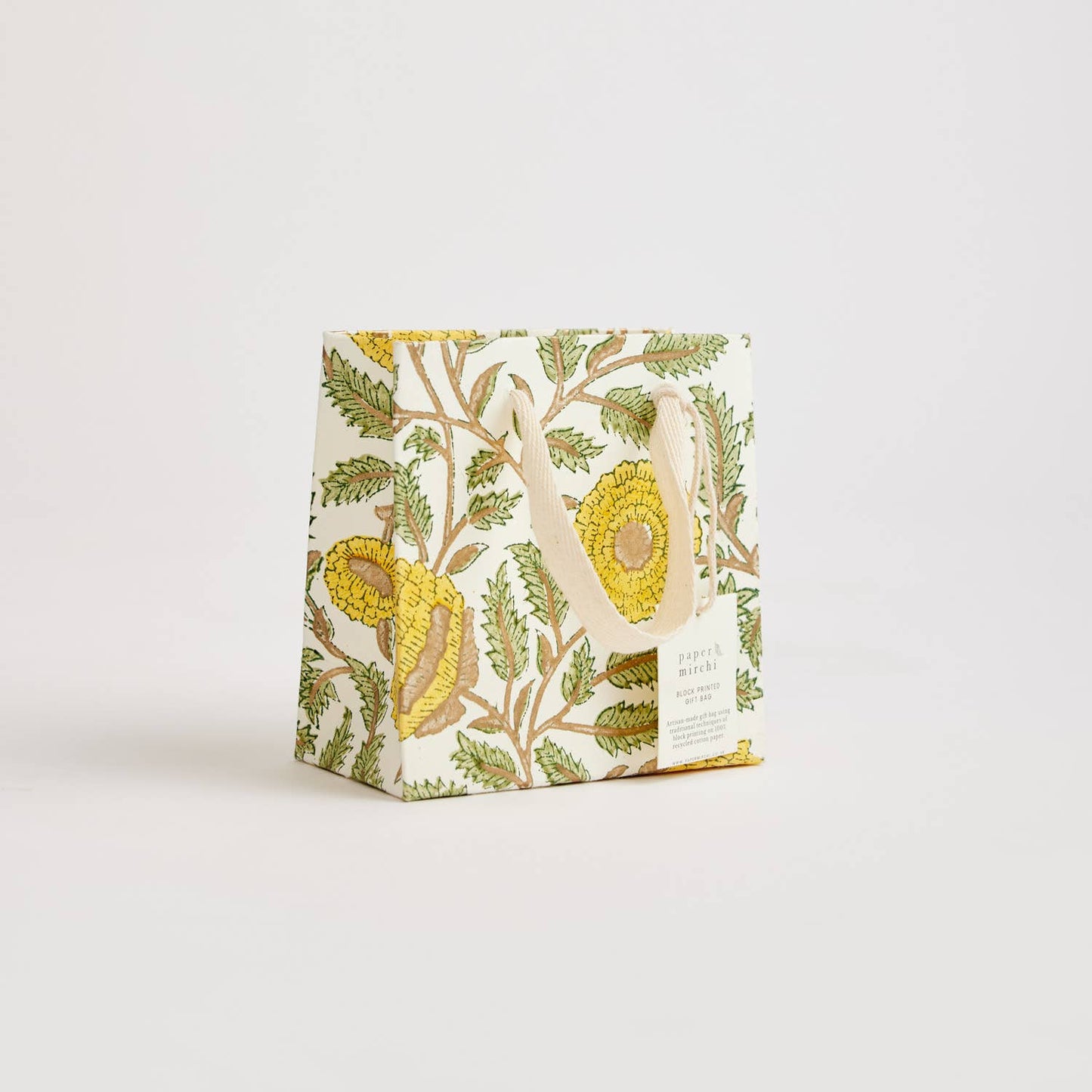 Sunshine Small Hand Block Printed Gift Bag