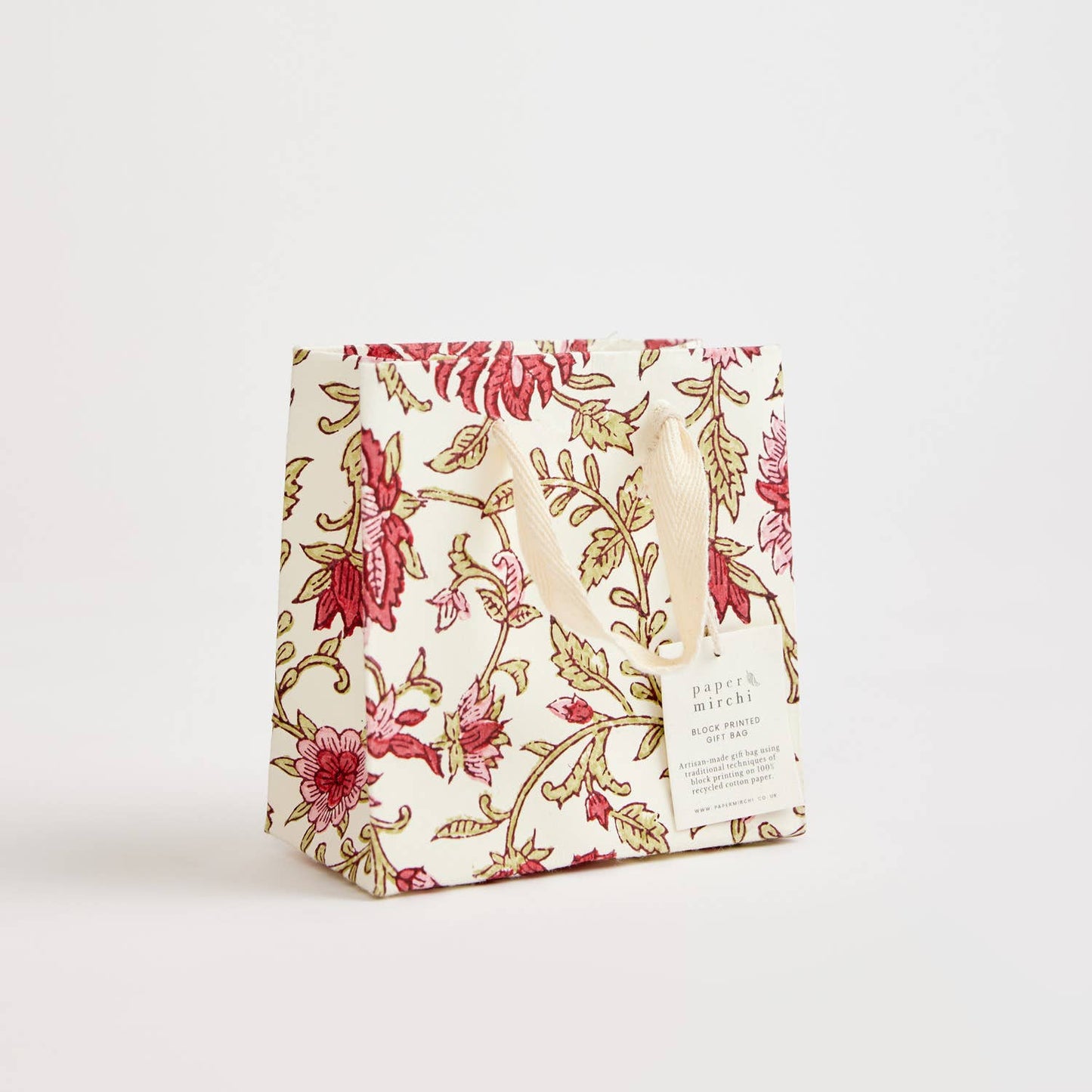 Scarlet Small Hand Block Printed Gift Bags