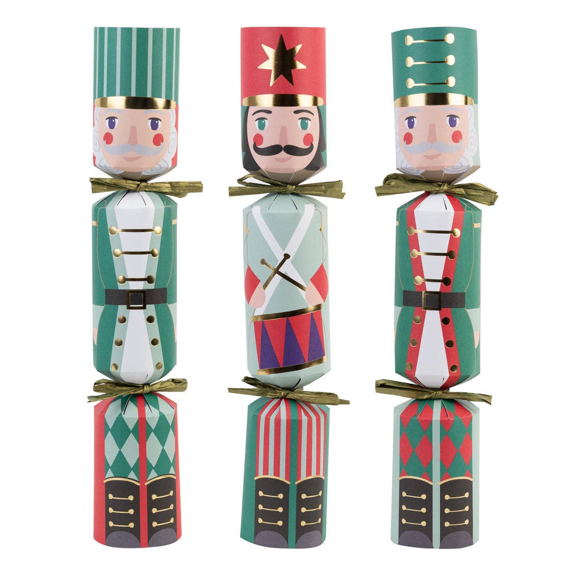 Talking Tables USA - Home, Birthday, Games & Seasonal Decor - Nutcracker 3 Design Christmas Crackers - 6 Pack | Christmas Decor |