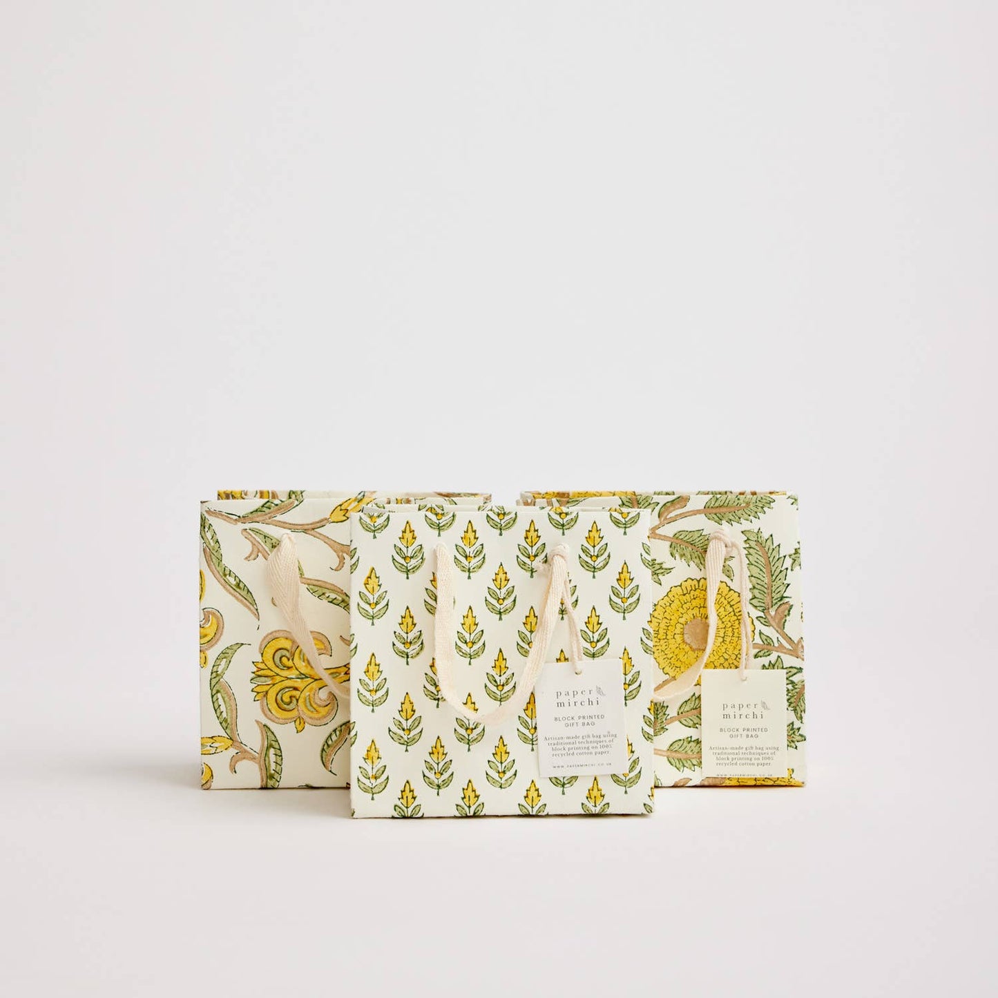 Sunshine Small Hand Block Printed Gift Bag