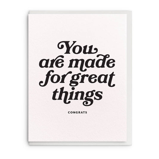 Dahlia Press - Great Things, Letterpress Everyday Greeting Card