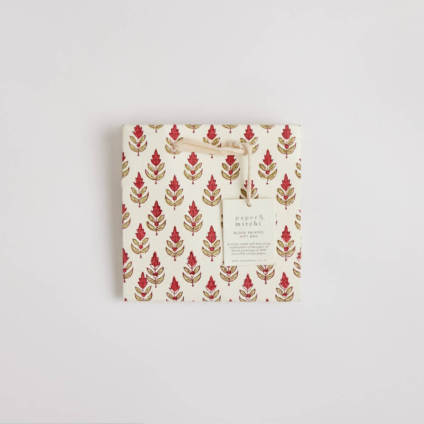 Scarlet Small Hand Block Printed Gift Bags