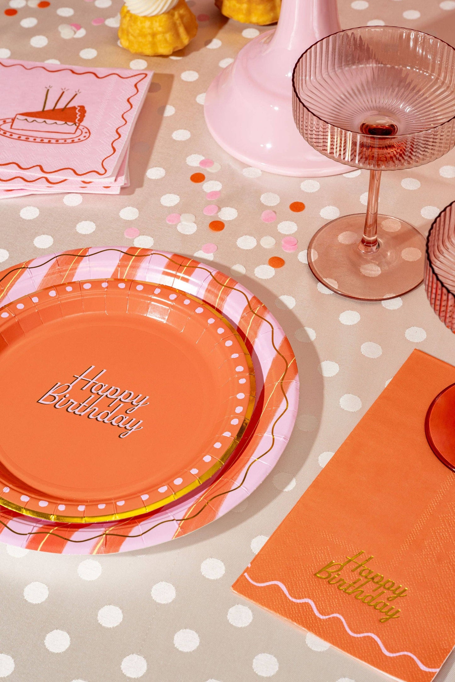 Emergency Confetti - Red & Pink Birthday Guest Napkins