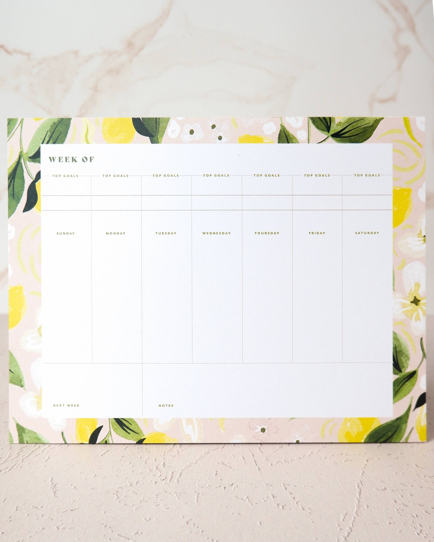 Citron Weekly Planner Desk Notepad