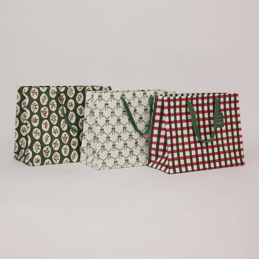 Holly Green Gift Bags - Large