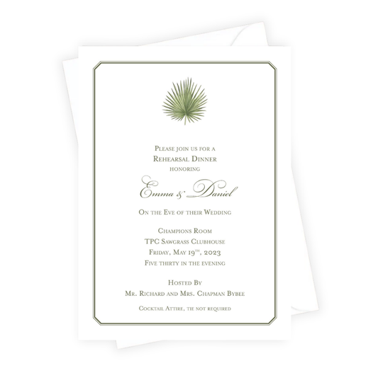 Palm Rehearsal Dinner Invitation