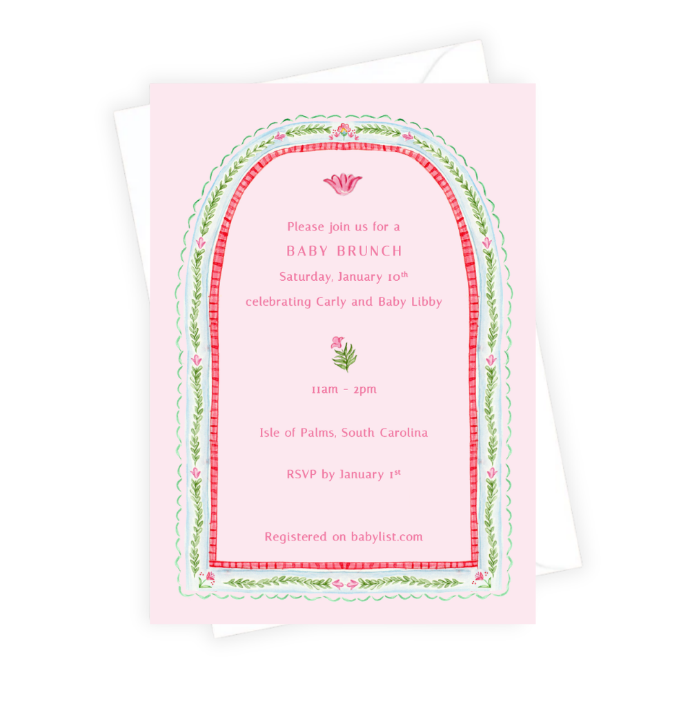 Flower Arch Baby Shower Invitation