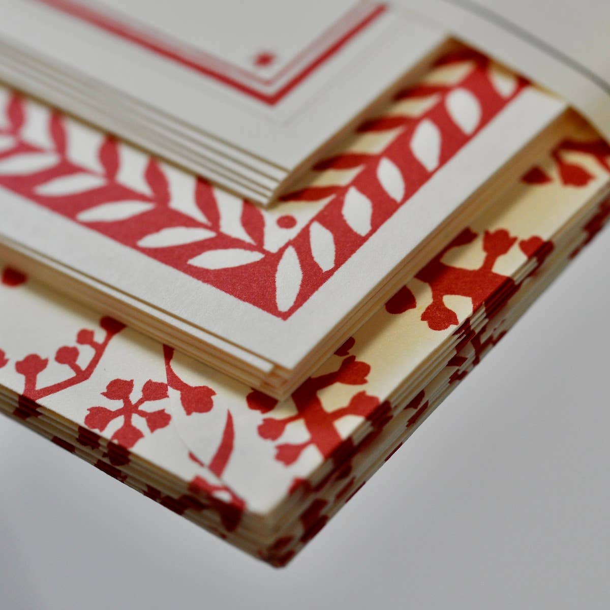 Seaweed Paisley Crimson Set of Notecards and Envelopes