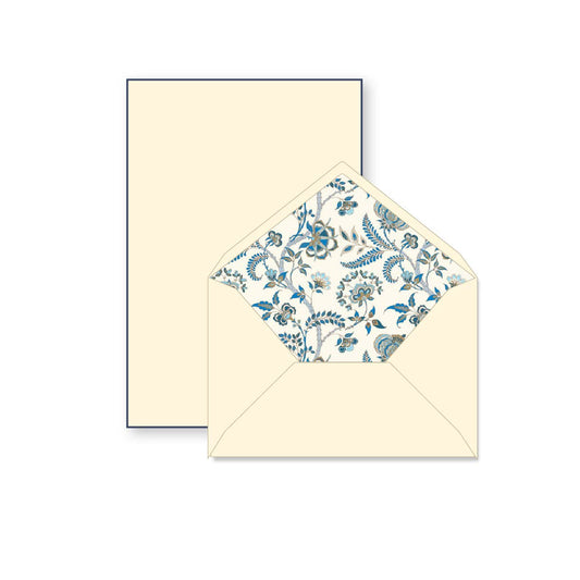 Floral-patterned envelope on a white background
