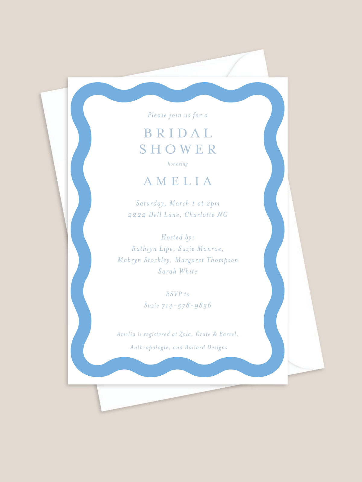 Wave Bridal Shower Invitation