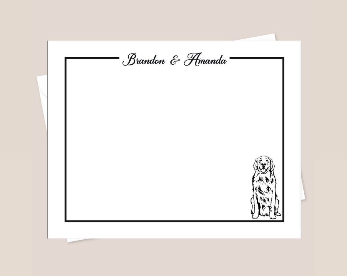 Black Border and Dog Stationery