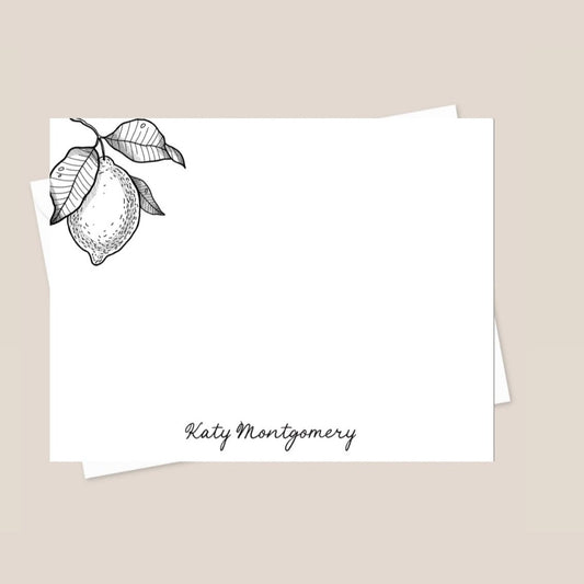 Black and White Lemon Stationery