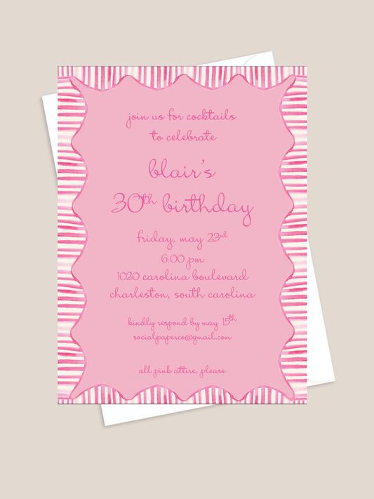 Girly Swirly Birthday Invitation
