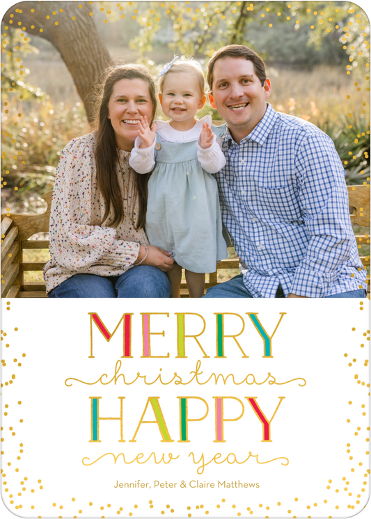 Bright Shine Foil Holiday Photo Card