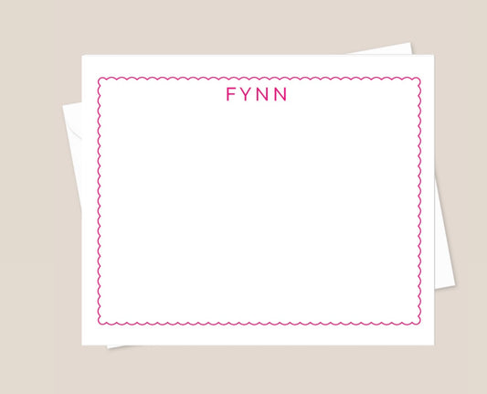 Bubbled Hot Pink Border Stationery