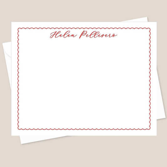 Bubbled Red Border Stationery