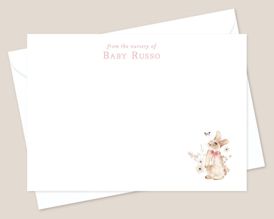 Bunny Blossoms Baby Stationery