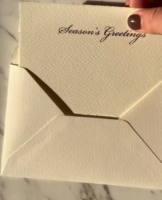 Handcrafted Seasons Greeting Holiday Stationery