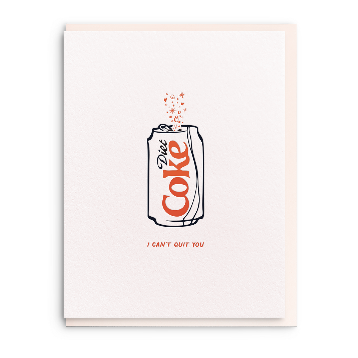 Illustration of a Diet Coke can with 'I Can't Quit You' text on a white background
