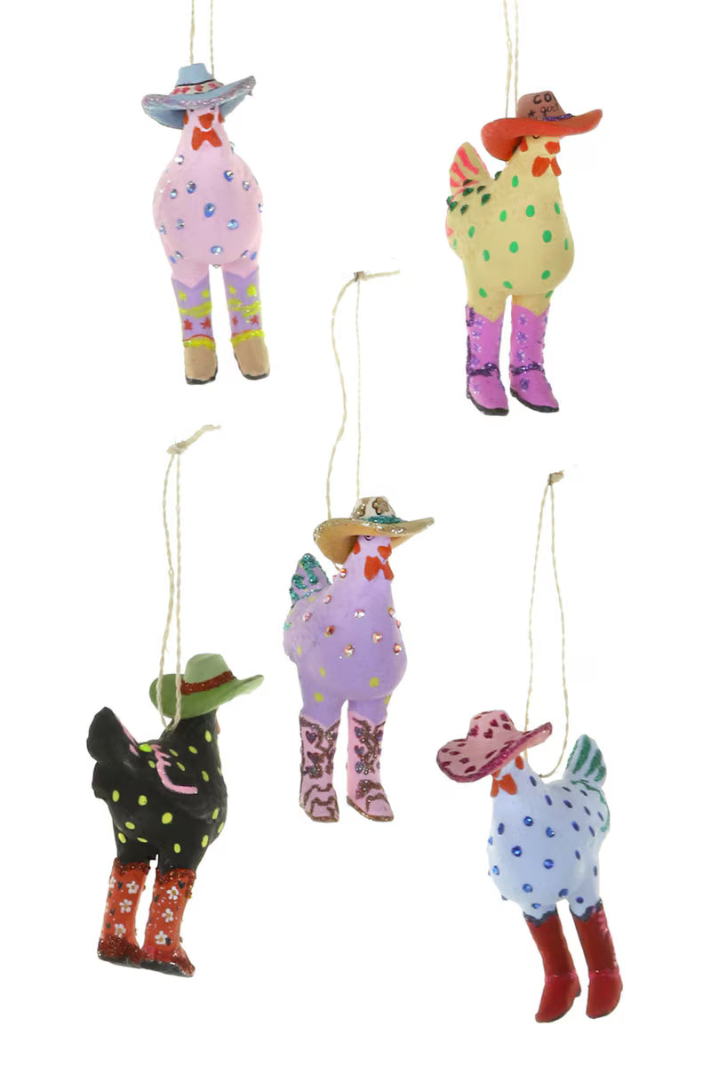 Cowgirl Chicken Ornament