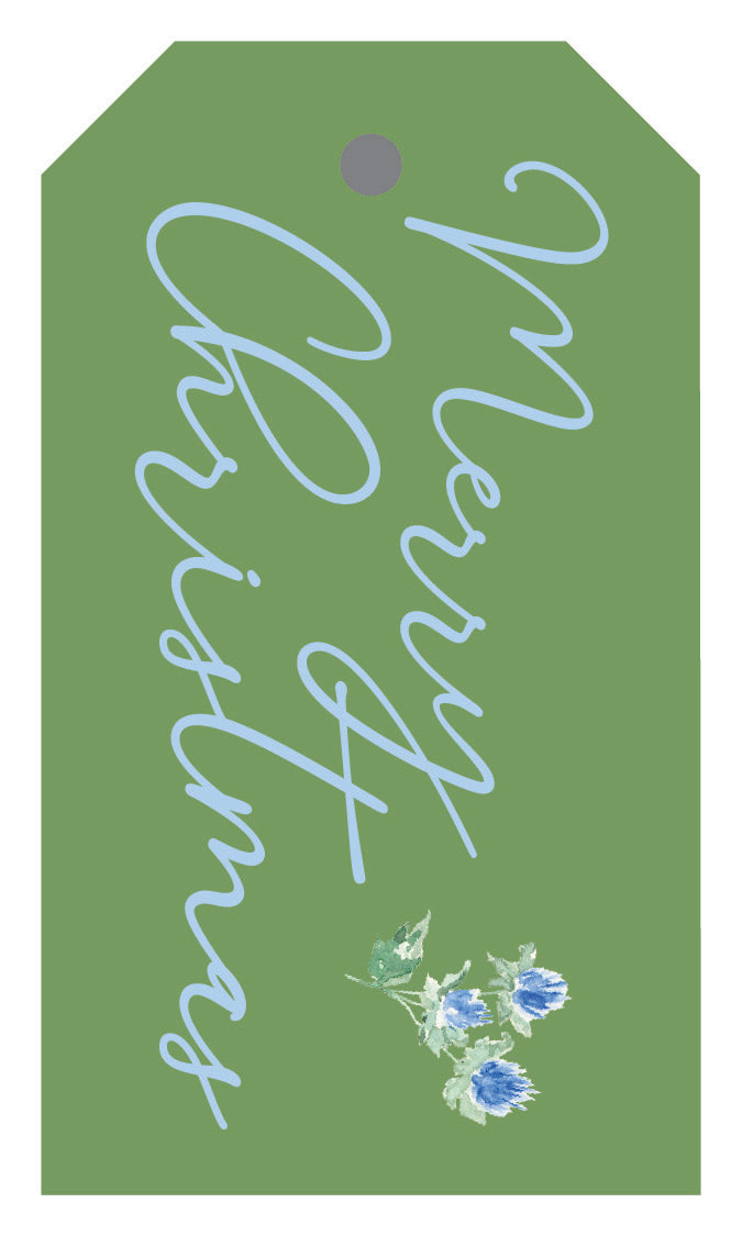 Christmas Floral Hanging Holiday Tag