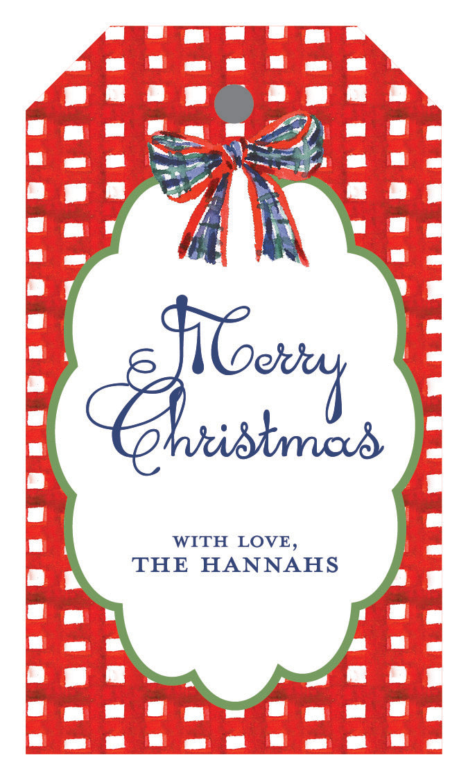 Plaid Hanging Holiday Tag