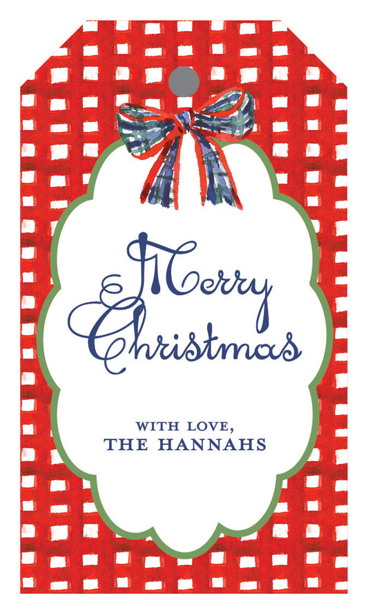 Plaid Hanging Holiday Tag