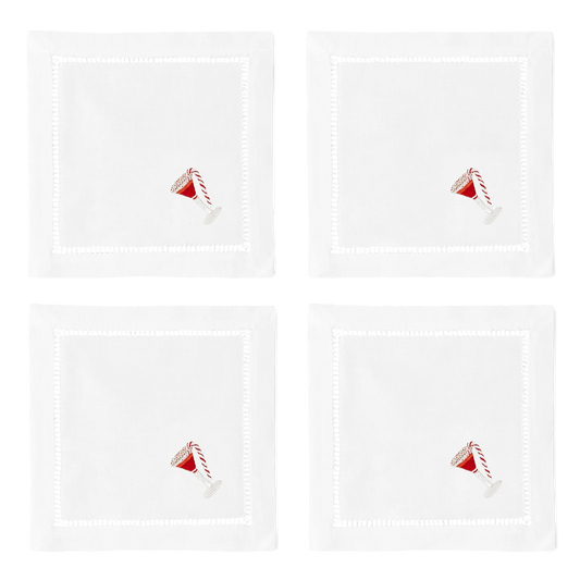 Peppermint Martini Cocktail Set of Napkins