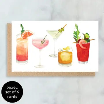 Cocktails Mini Cards- Boxed Set of 6