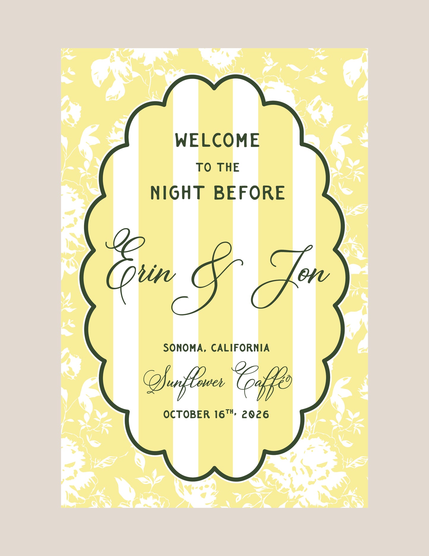 Limoncello Welcome Party Foam Board Sign