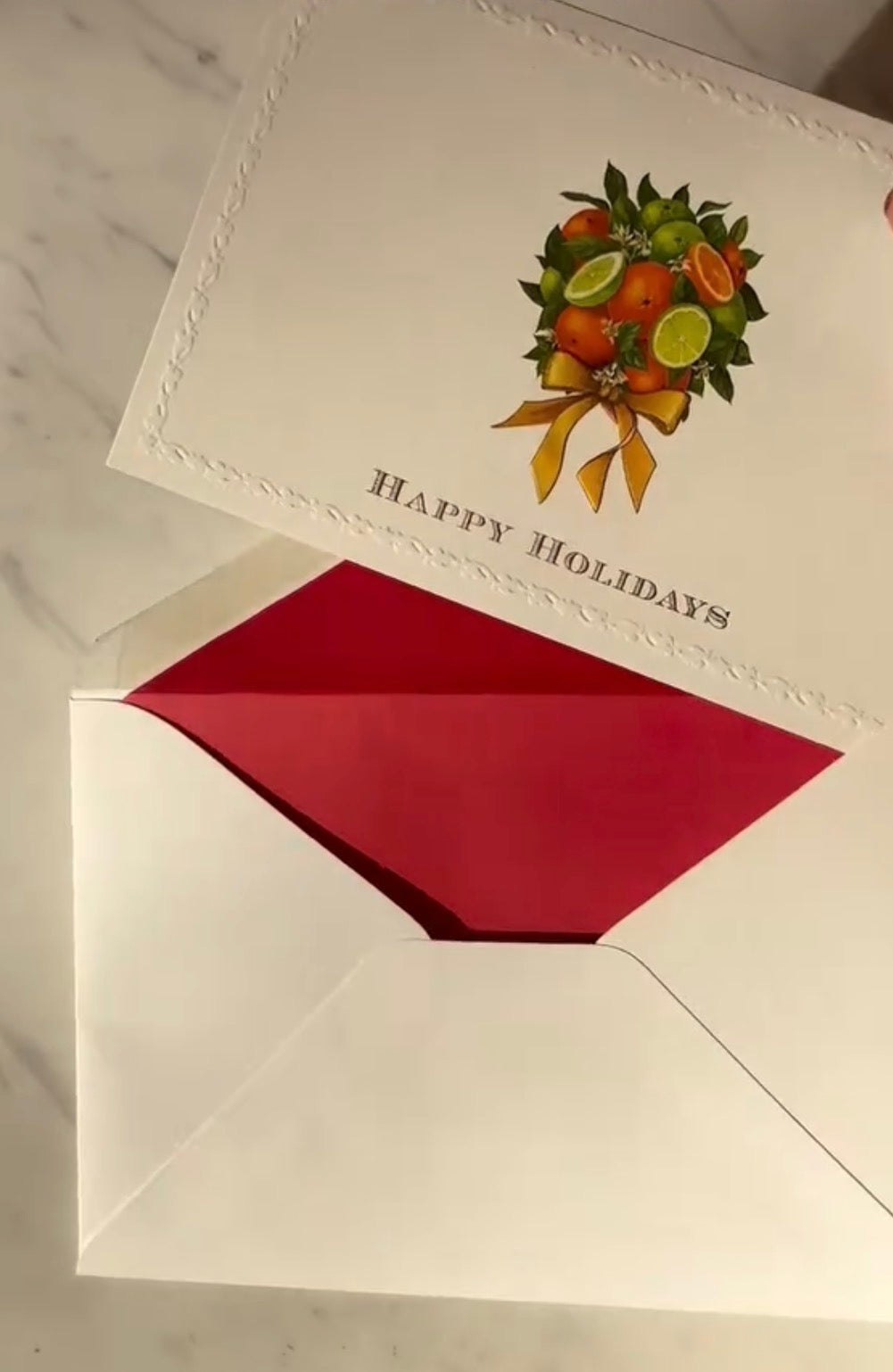 Handcrafted Citrus Fruits Holiday Stationery