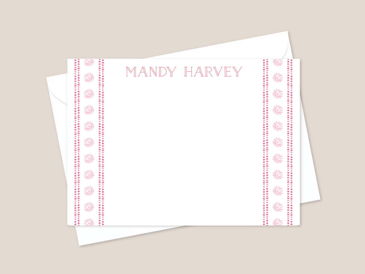 pink flower notecards