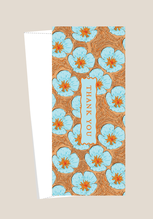 Funky Flower Folded Thank You Card