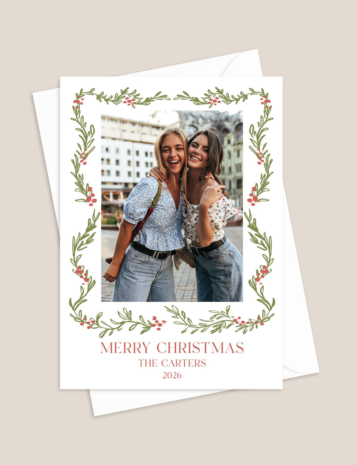 Gathered Garland Holiday Photo Card