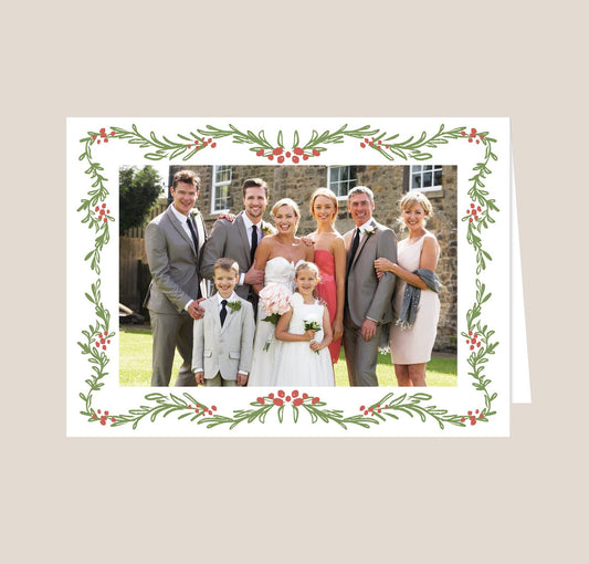 Gathered Garland Folded Holiday Photo Card
