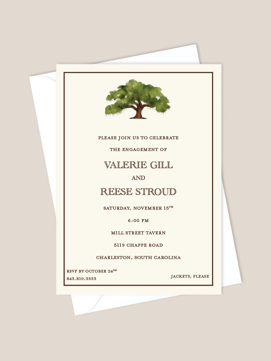 Oak Tree Engagement Party Invitation