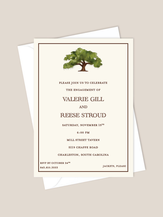 Oak Tree Engagement Party Invitation