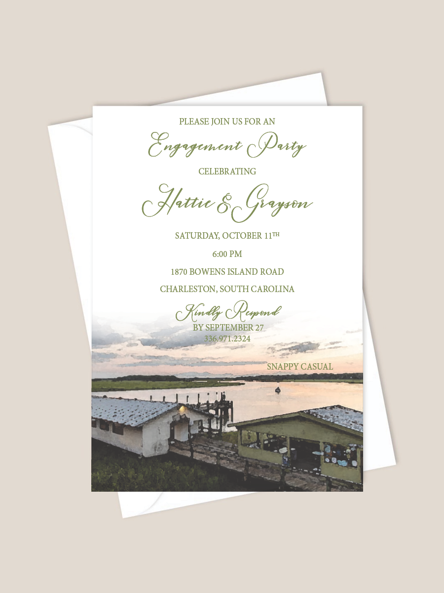 Bowens Island Engagement Party Invitation
