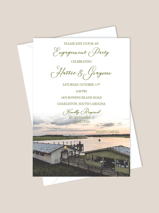 Bowens Island Engagement Party Invitation