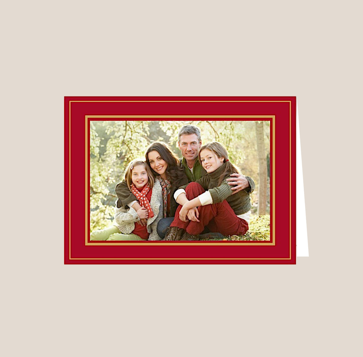 Holiday Elegance Red Card Folded Holiday Card